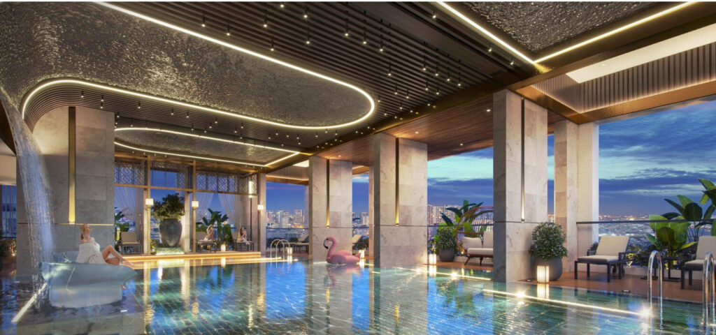 Hồ bơi Skyview 150 m2 tầng 12B Kiều By Kita
