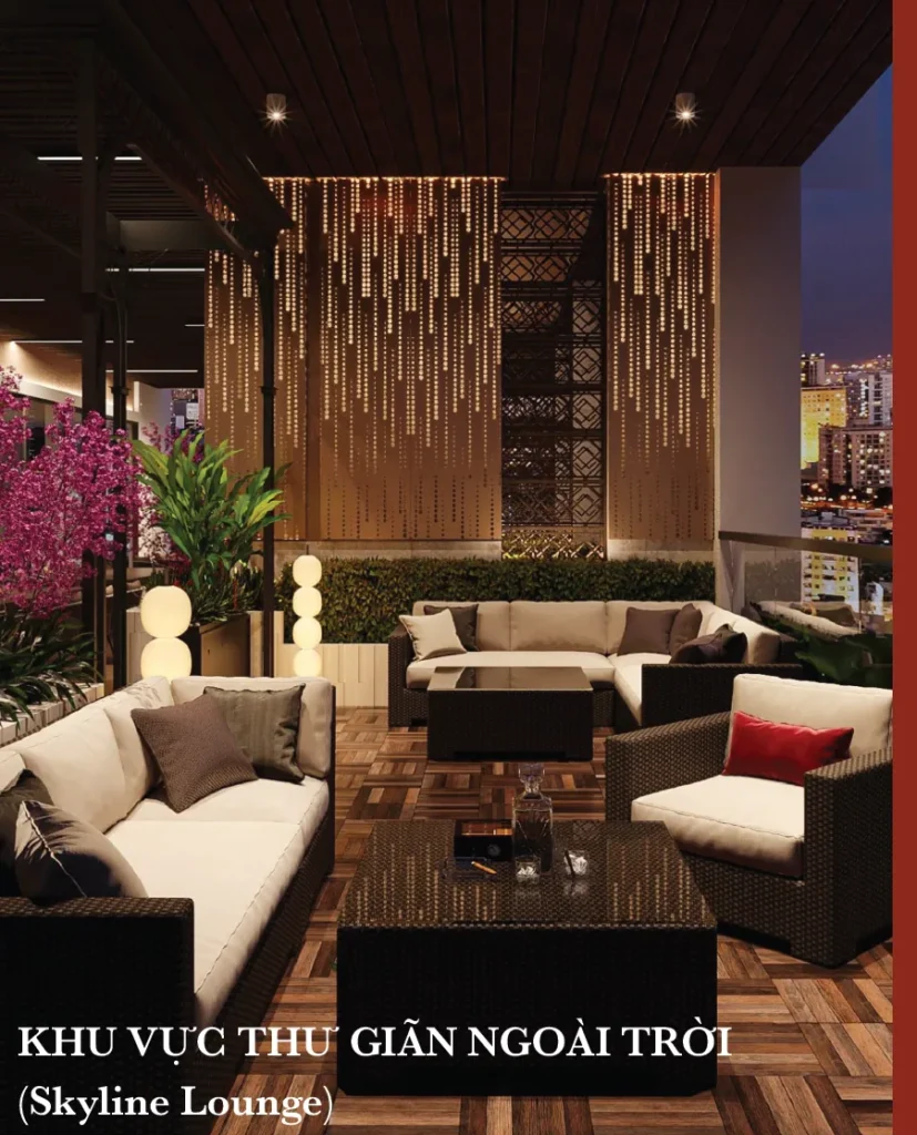Skyline Lounge khu thư giãn ngoài trời tầng 12B Kiều By Kita
